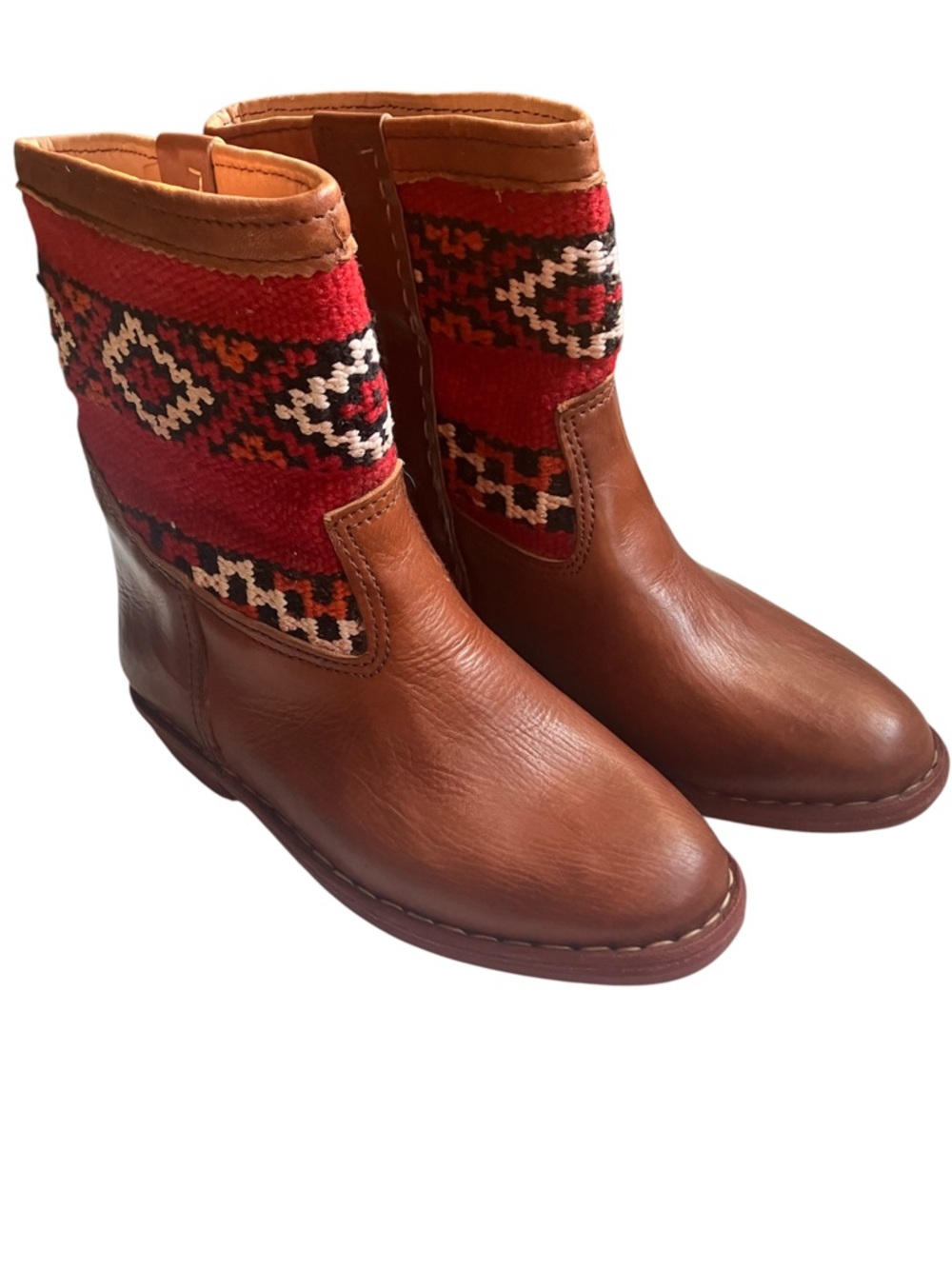 Handmade Moroccan Leather Kilim Boots‎ 8 NEW
